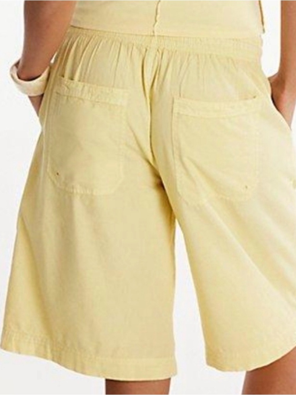 🌺NWT Free People Saylor Yellow Drawstring Bermuda shorts🌺 - Picture 4 of 13